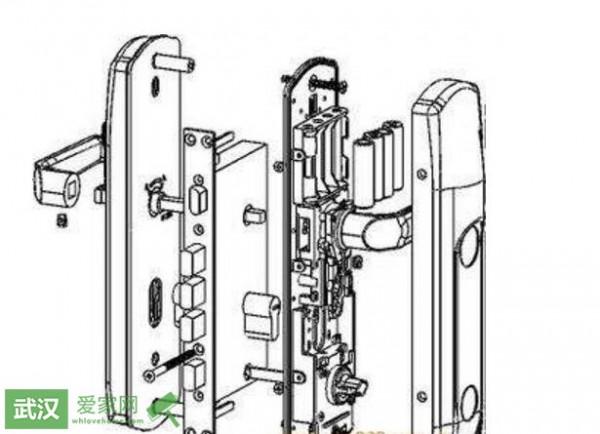 门锁结构分解及装配图 指纹门锁结构构成(图1)